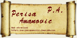 Periša Amanović vizit kartica